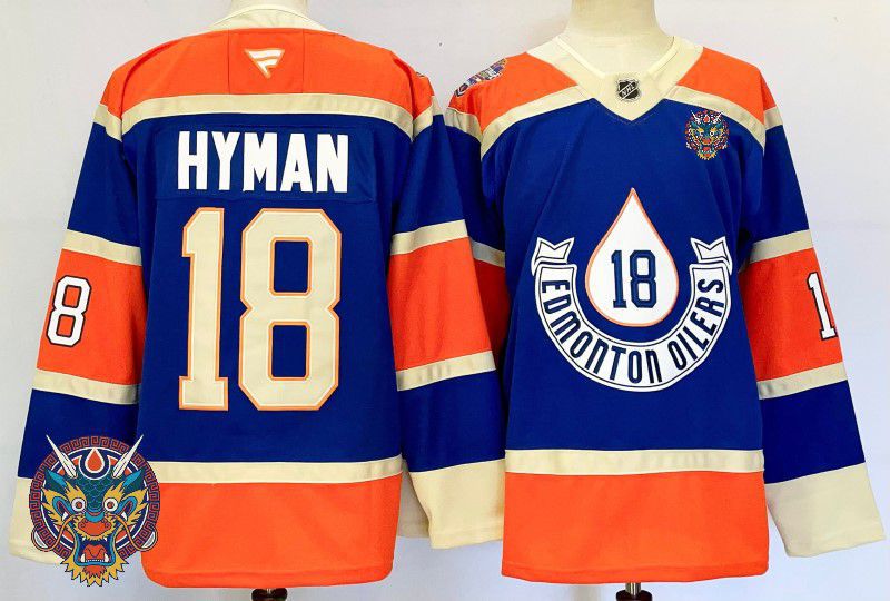 Men Edmonton Oilers #18 Hyman Blue Fanatics 2025 NHL Jersey style 8->edmonton oilers->NHL Jersey
